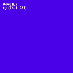 #4A01E7 - Purple Heart Color Image