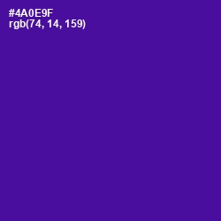 #4A0E9F - Pigment Indigo Color Image