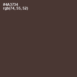 #4A3734 - Woody Brown Color Image