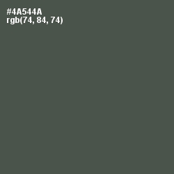 #4A544A - Gray Asparagus Color Image