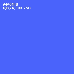 #4A64FB - Royal Blue Color Image