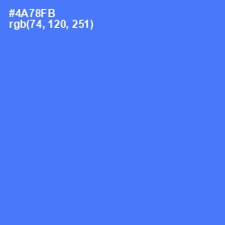 #4A78FB - Royal Blue Color Image