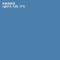 #4A80AB - Steel Blue Color Image