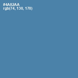 #4A82AA - Steel Blue Color Image