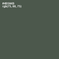 #4B584B - Gray Asparagus Color Image