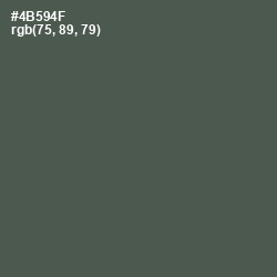 #4B594F - Gray Asparagus Color Image