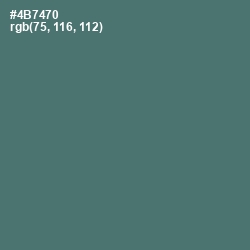 #4B7470 - Faded Jade Color Image