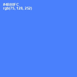#4B80FC - Cornflower Blue Color Image