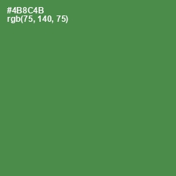 #4B8C4B - Hippie Green Color Image