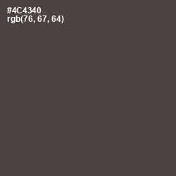 #4C4340 - Tundora Color Image