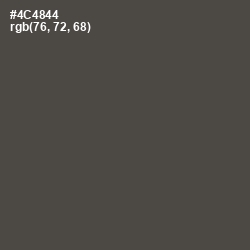#4C4844 - Tundora Color Image
