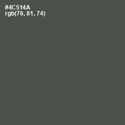 #4C514A - Gray Asparagus Color Image