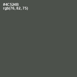 #4C524B - Gray Asparagus Color Image