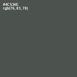 #4C534E - Gray Asparagus Color Image