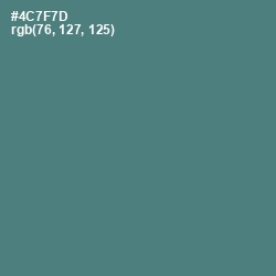 #4C7F7D - Faded Jade Color Image