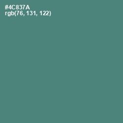 #4C837A - Viridian Color Image