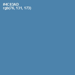 #4C83AD - Steel Blue Color Image