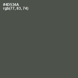 #4D534A - Gray Asparagus Color Image