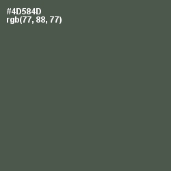 #4D584D - Gray Asparagus Color Image