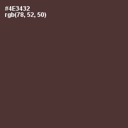 #4E3432 - Woody Brown Color Image