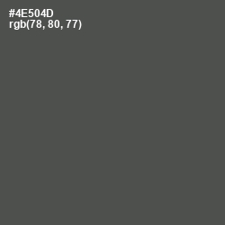 #4E504D - Gray Asparagus Color Image