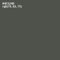 #4E524B - Gray Asparagus Color Image