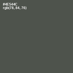 #4E544C - Gray Asparagus Color Image