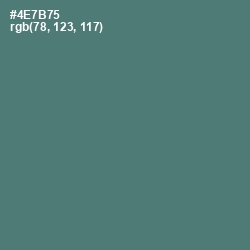 #4E7B75 - Faded Jade Color Image