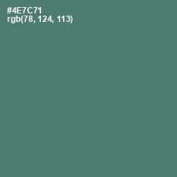 #4E7C71 - Faded Jade Color Image