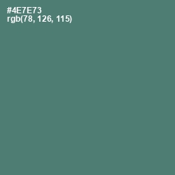 #4E7E73 - Faded Jade Color Image