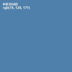 #4E80AB - Steel Blue Color Image
