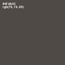 #4F4A45 - Tundora Color Image
