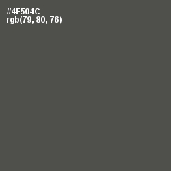 #4F504C - Gray Asparagus Color Image