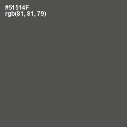 #51514F - Fuscous Gray Color Image