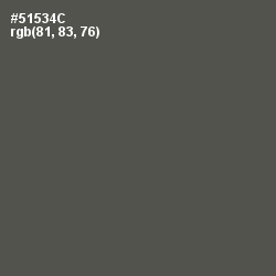 #51534C - Fuscous Gray Color Image