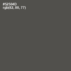 #52504D - Fuscous Gray Color Image