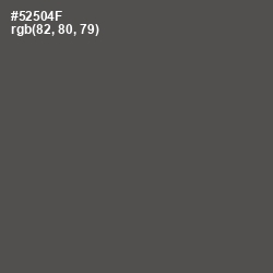 #52504F - Fuscous Gray Color Image
