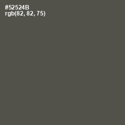 #52524B - Fuscous Gray Color Image