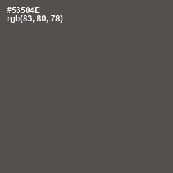 #53504E - Fuscous Gray Color Image