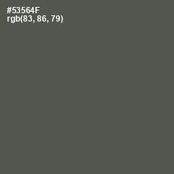 #53564F - Fuscous Gray Color Image