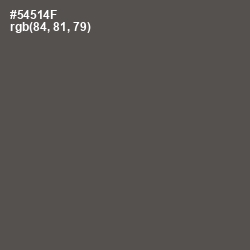 #54514F - Fuscous Gray Color Image