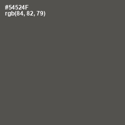 #54524F - Fuscous Gray Color Image