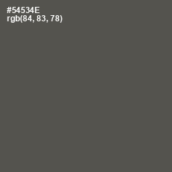 #54534E - Fuscous Gray Color Image