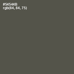 #54544B - Fuscous Gray Color Image