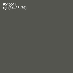 #54554F - Fuscous Gray Color Image