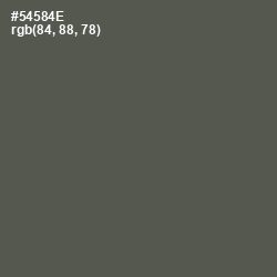 #54584E - Fuscous Gray Color Image