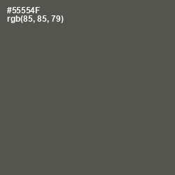 #55554F - Fuscous Gray Color Image