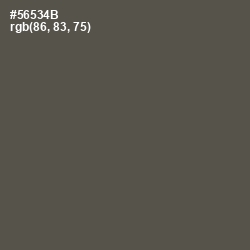 #56534B - Fuscous Gray Color Image