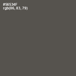 #56534F - Fuscous Gray Color Image