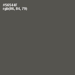 #56544F - Fuscous Gray Color Image